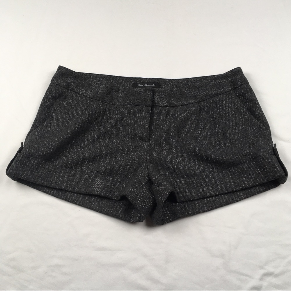 Heart Moon Star Metallic Dark Gray Shorty Shorts Women’s Size 6